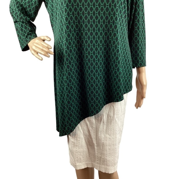 Travelers Collection by Chico's Top Size L Green Print - Picture 3 of 7